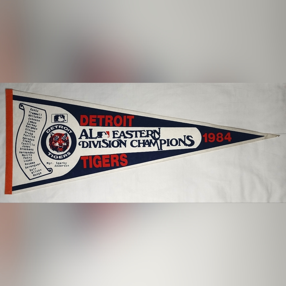 Detroit Tigers Vintage Baseball Pennant 1984 Eastern Division Champions